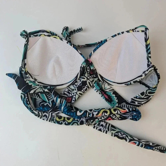 Sexy Folk Totem Neon Sling Bikini Top / Medium - Picture 4 of 6